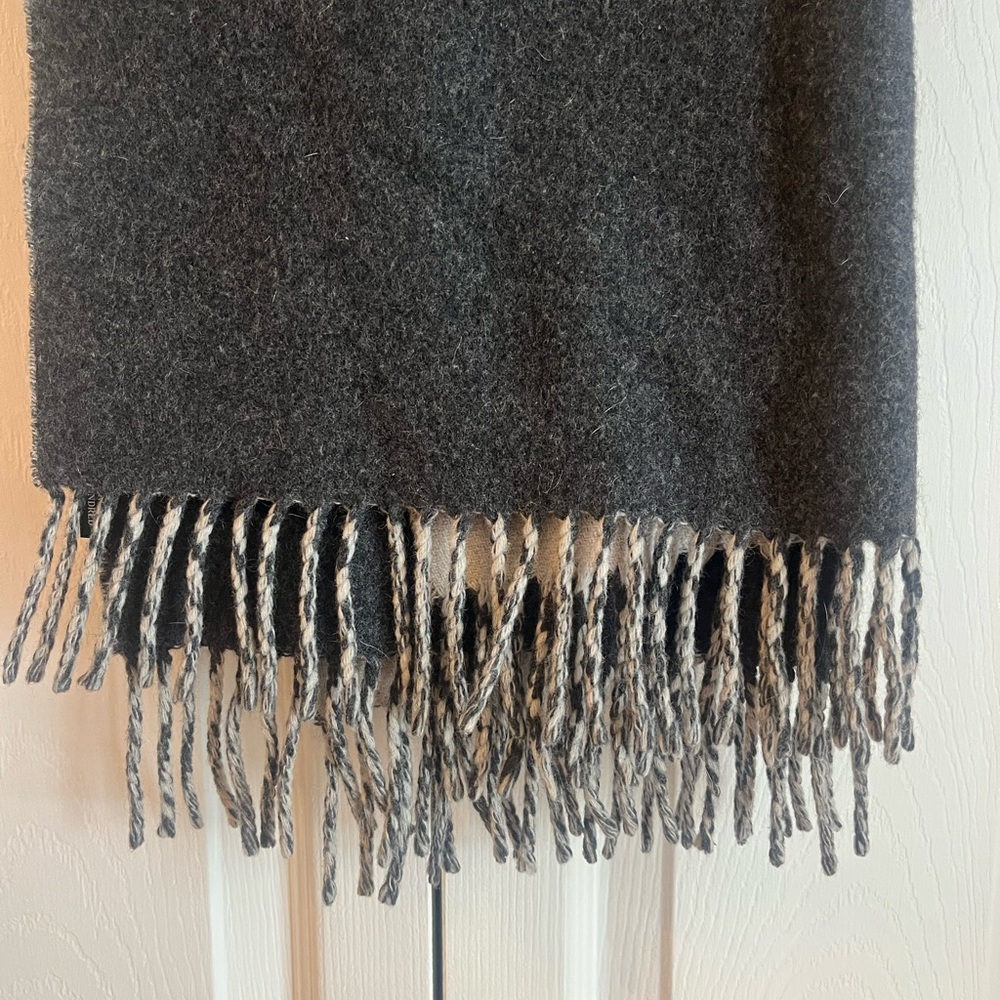 Two-tone Charcoal and Light Gray Designer Scarf